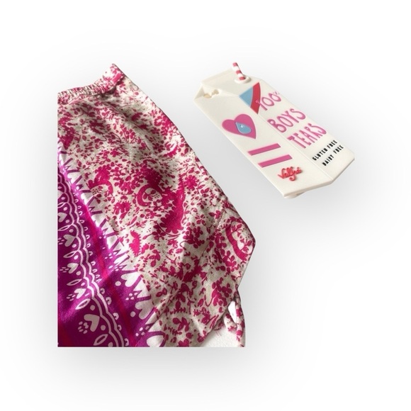 new Gypsy05 ꧁ Mixed Print Rayon Voile Fringe Shorts ꧂ Hot Pink Large ꧂ Festival - Picture 11 of 16